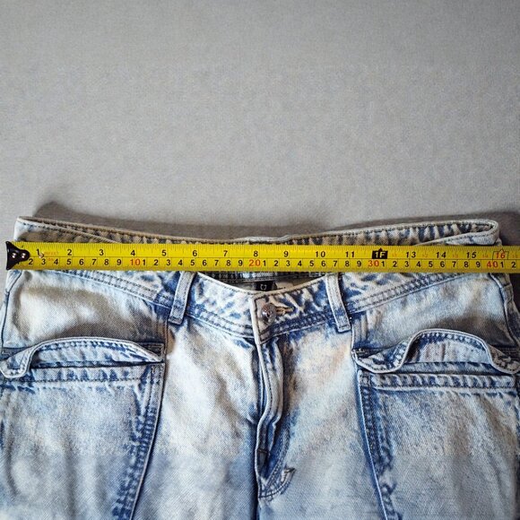 H&M Divided Wide Leg Jeans Acid Wash Utility Cargo High Rise Y2K Skater Size 8 - Picture 6 of 11